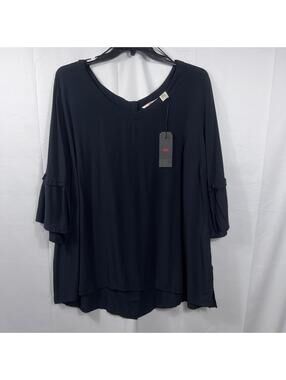Levi’s Women’s Black Bell Sleeve Tunic Top Size 3X NWT Flowy Boho